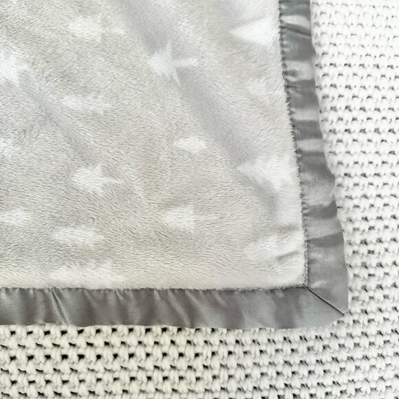 Cloud Island Target Grey Oversized Bear Pine Trees Satin Trim Blanket Lovey - Picture 2 of 7